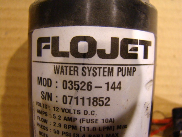 FLOJET MODEL 03526144 12 VOLT WATER PUMP FOR SALE Salvage RV Parts 