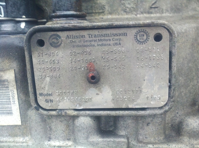 Used Allison Transmission 3000MH Salvage RV Parts 